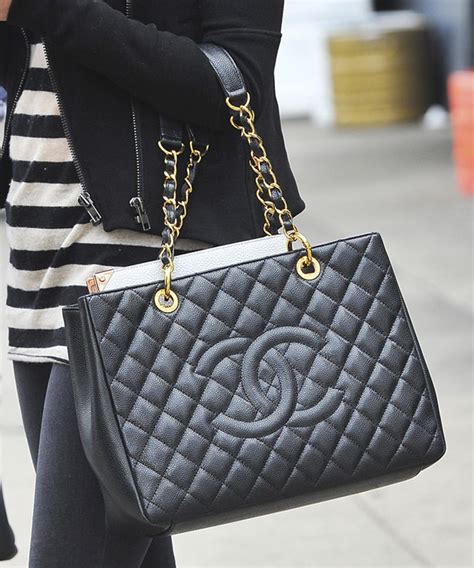 chanel gst bag inside|Chanel tote shopper bag.